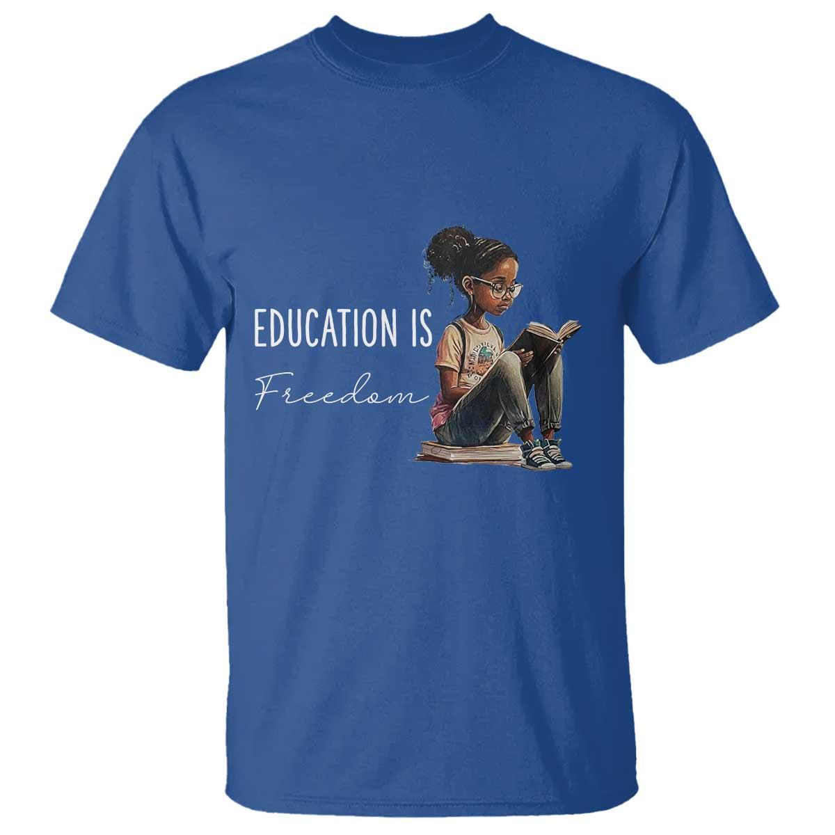 Education Freedom T Shirt Black Teacher Books - Wonder Print Shop