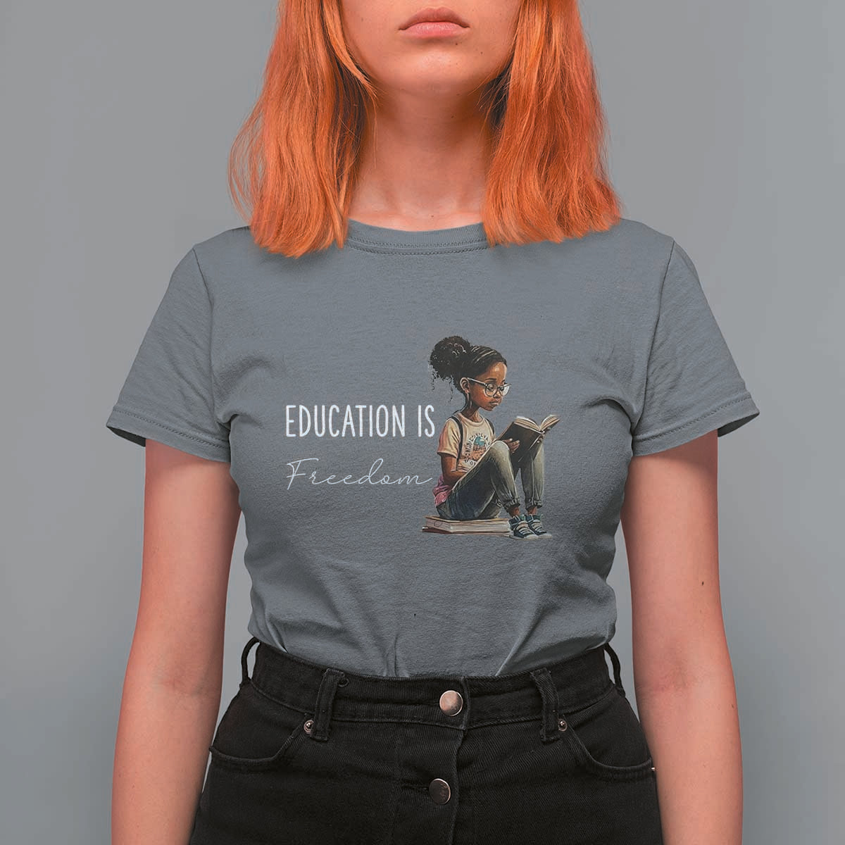 Education Freedom T Shirt For Women Black Teacher Books - Wonder Print Shop