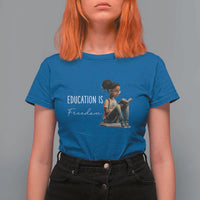 Education Freedom T Shirt For Women Black Teacher Books - Wonder Print Shop