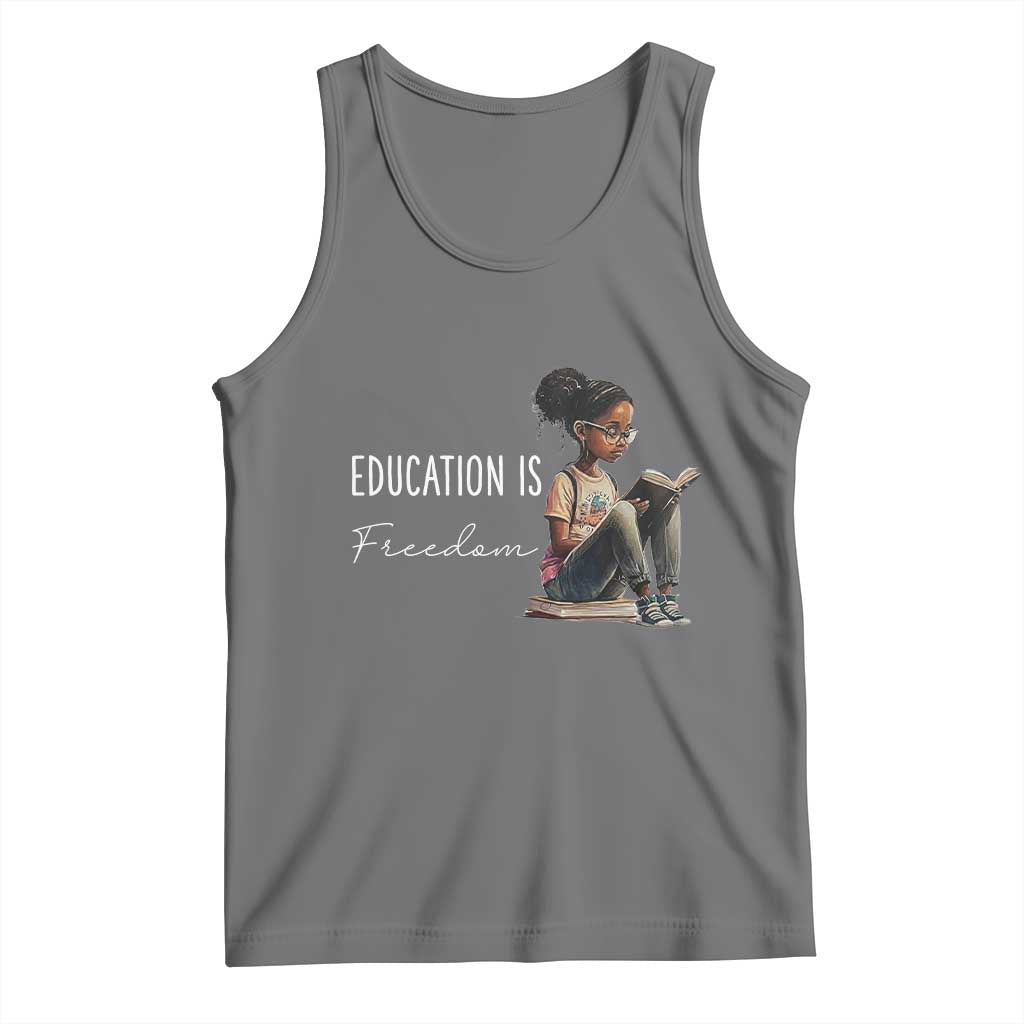 Education Freedom Tank Top Black Teacher Books - Wonder Print Shop