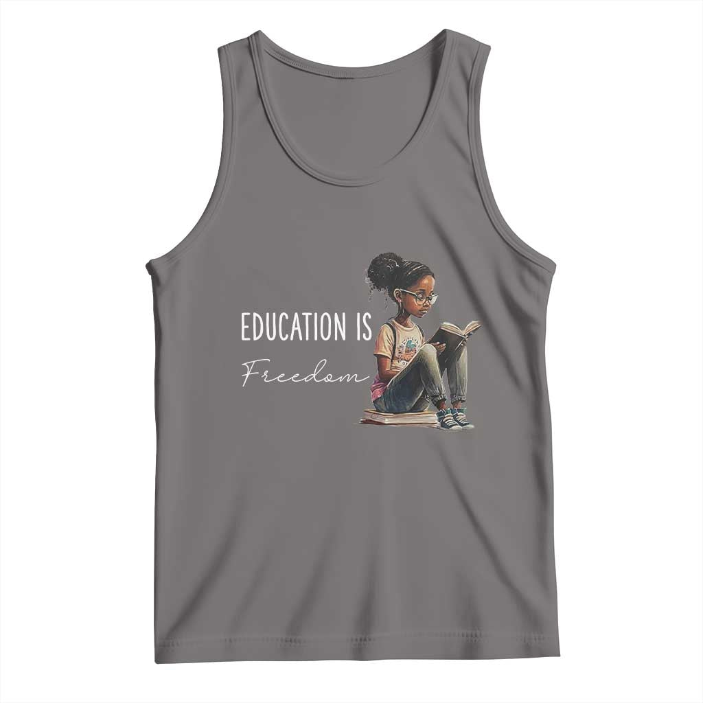 Education Freedom Tank Top Black Teacher Books - Wonder Print Shop
