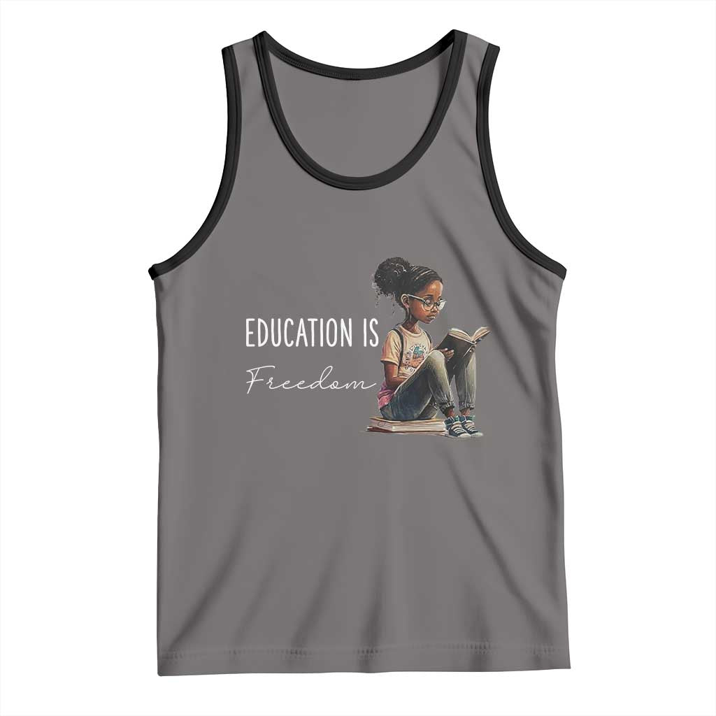 Education Freedom Tank Top Black Teacher Books - Wonder Print Shop