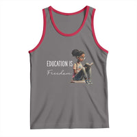 Education Freedom Tank Top Black Teacher Books - Wonder Print Shop