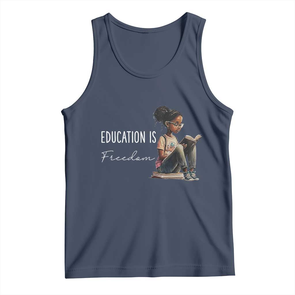 Education Freedom Tank Top Black Teacher Books - Wonder Print Shop
