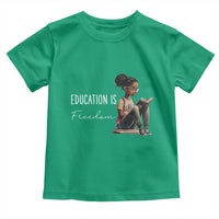 Education Freedom Toddler T Shirt Black Teacher Books - Wonder Print Shop