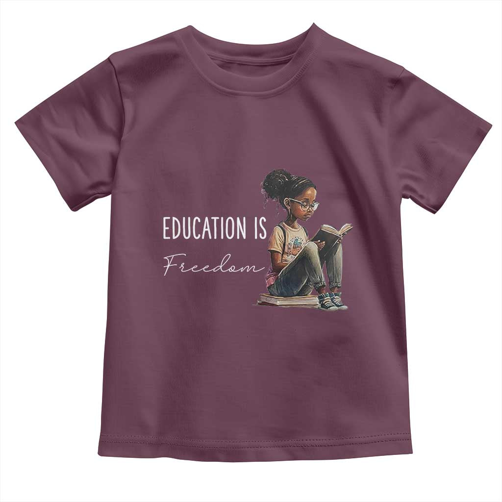 Education Freedom Toddler T Shirt Black Teacher Books - Wonder Print Shop