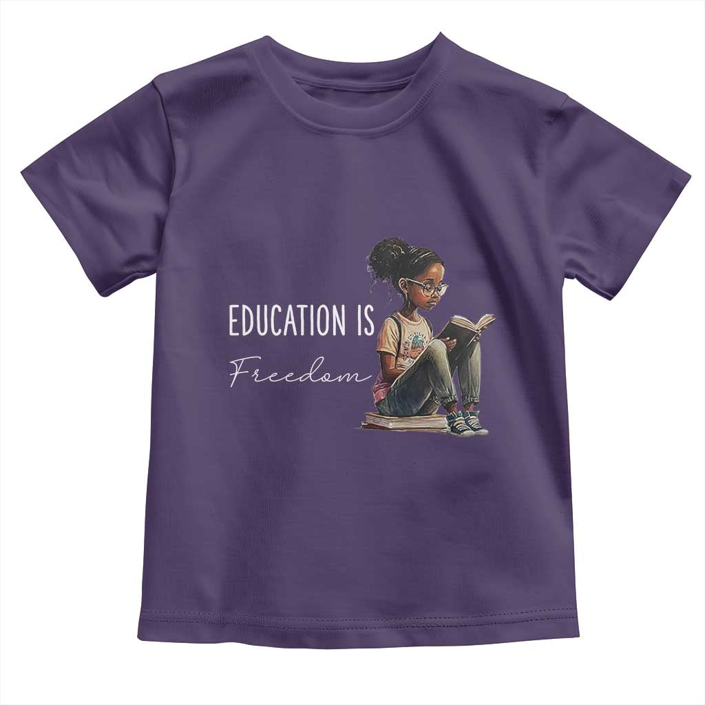 Education Freedom Toddler T Shirt Black Teacher Books - Wonder Print Shop