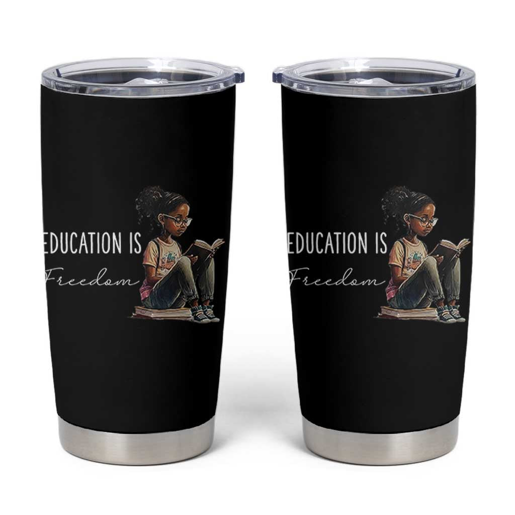 Education Freedom Tumbler Cup Black Teacher Books - Wonder Print Shop