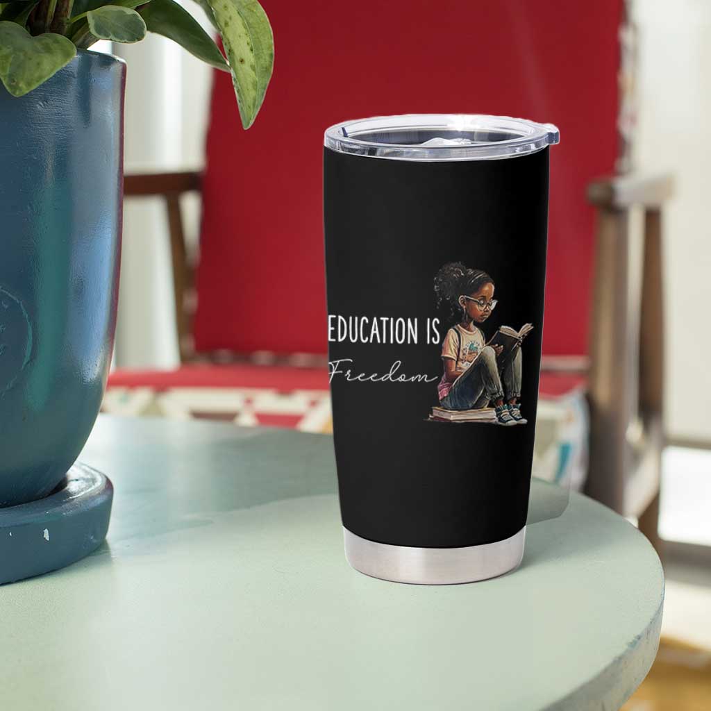 Education Freedom Tumbler Cup Black Teacher Books - Wonder Print Shop
