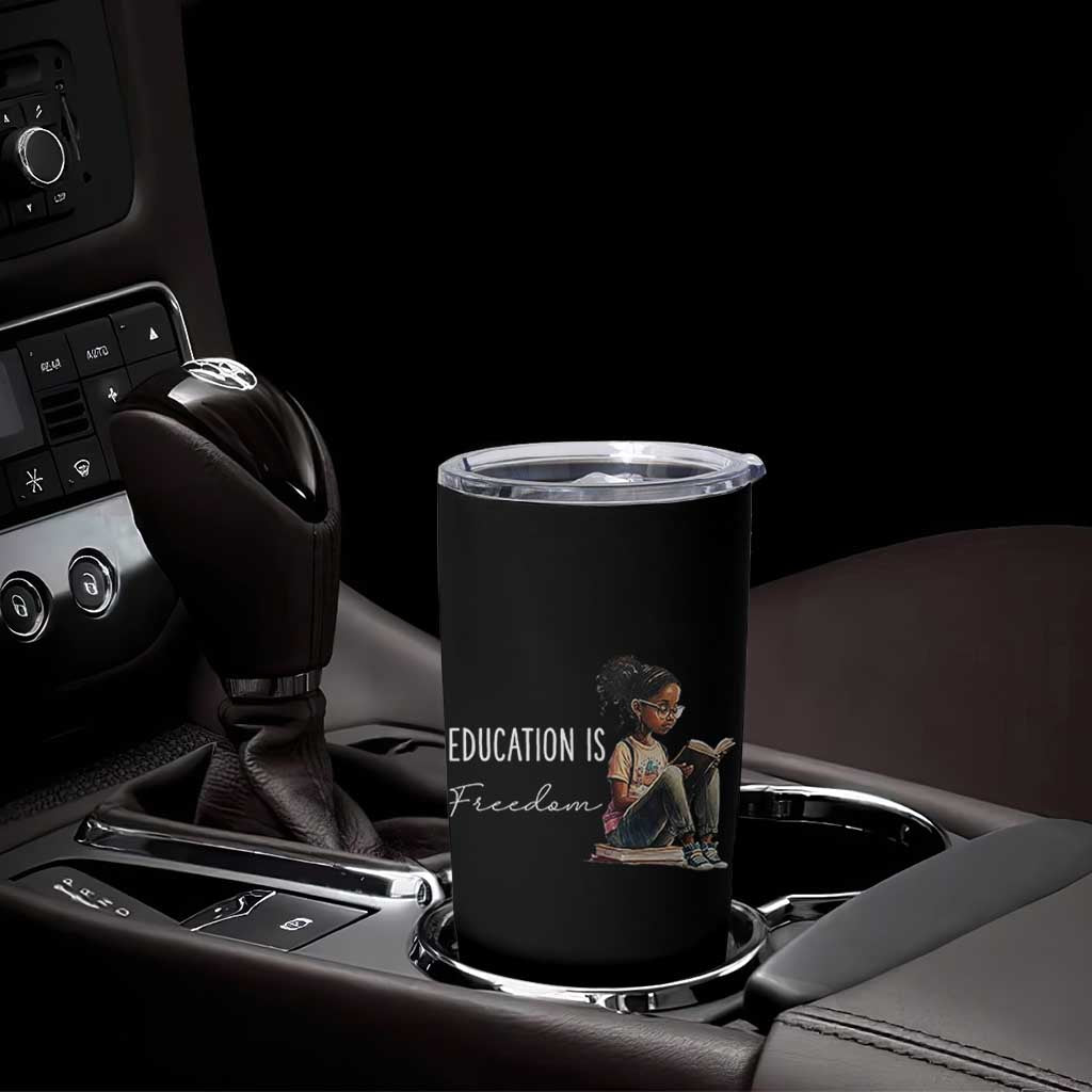 Education Freedom Tumbler Cup Black Teacher Books - Wonder Print Shop