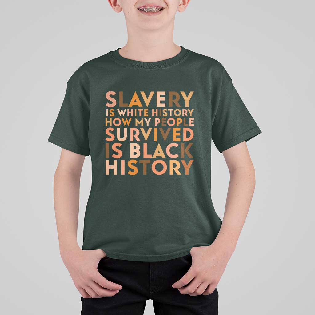 Black History Melanin T Shirt For Kid Slavery Is White History How My People Survived Is Black History - Wonder Print Shop