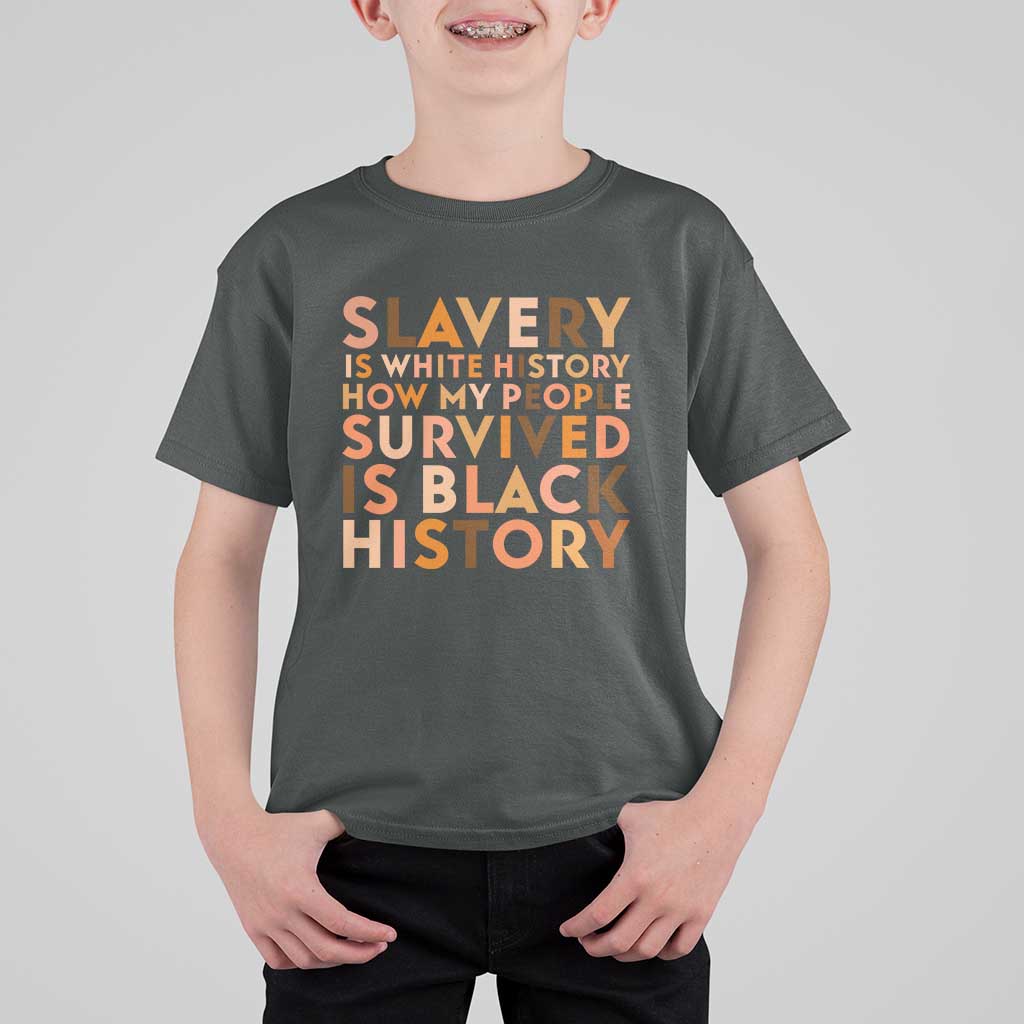 Black History Melanin T Shirt For Kid Slavery Is White History How My People Survived Is Black History - Wonder Print Shop