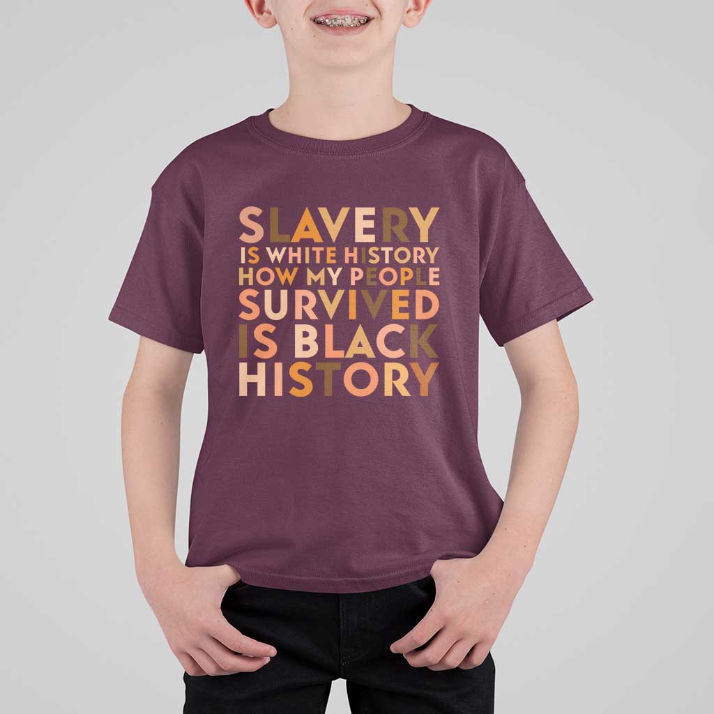 Black History Melanin T Shirt For Kid Slavery Is White History How My People Survived Is Black History - Wonder Print Shop