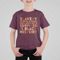 Black History Melanin T Shirt For Kid Slavery Is White History How My People Survived Is Black History - Wonder Print Shop