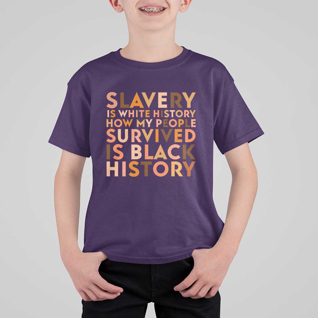 Black History Melanin T Shirt For Kid Slavery Is White History How My People Survived Is Black History - Wonder Print Shop