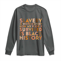 Black History Melanin Long Sleeve Shirt Slavery Is White History How My People Survived Is Black History - Wonder Print Shop