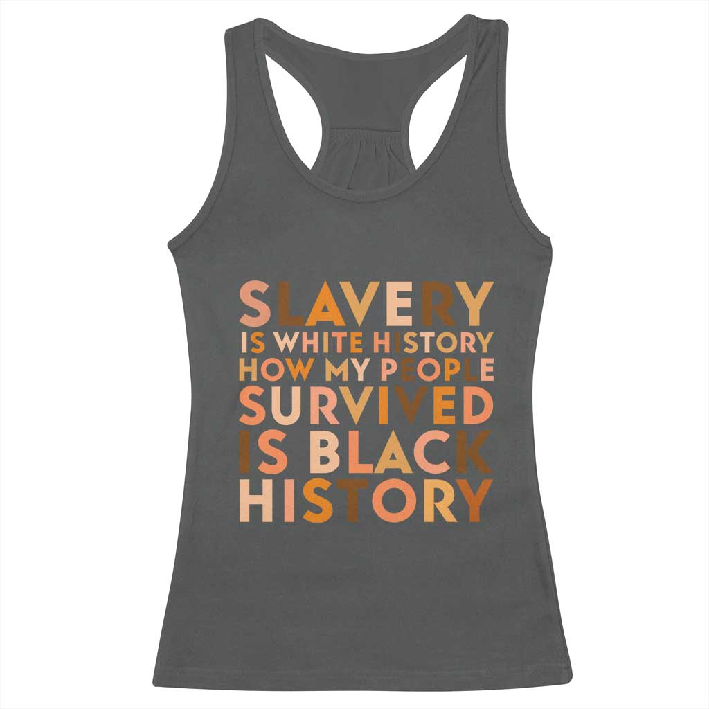 Black History Melanin Racerback Tank Top Slavery Is White History How My People Survived Is Black History - Wonder Print Shop