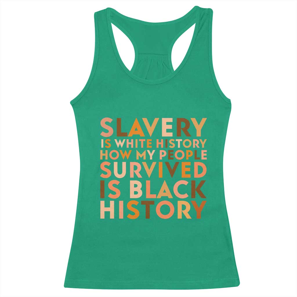 Black History Melanin Racerback Tank Top Slavery Is White History How My People Survived Is Black History - Wonder Print Shop