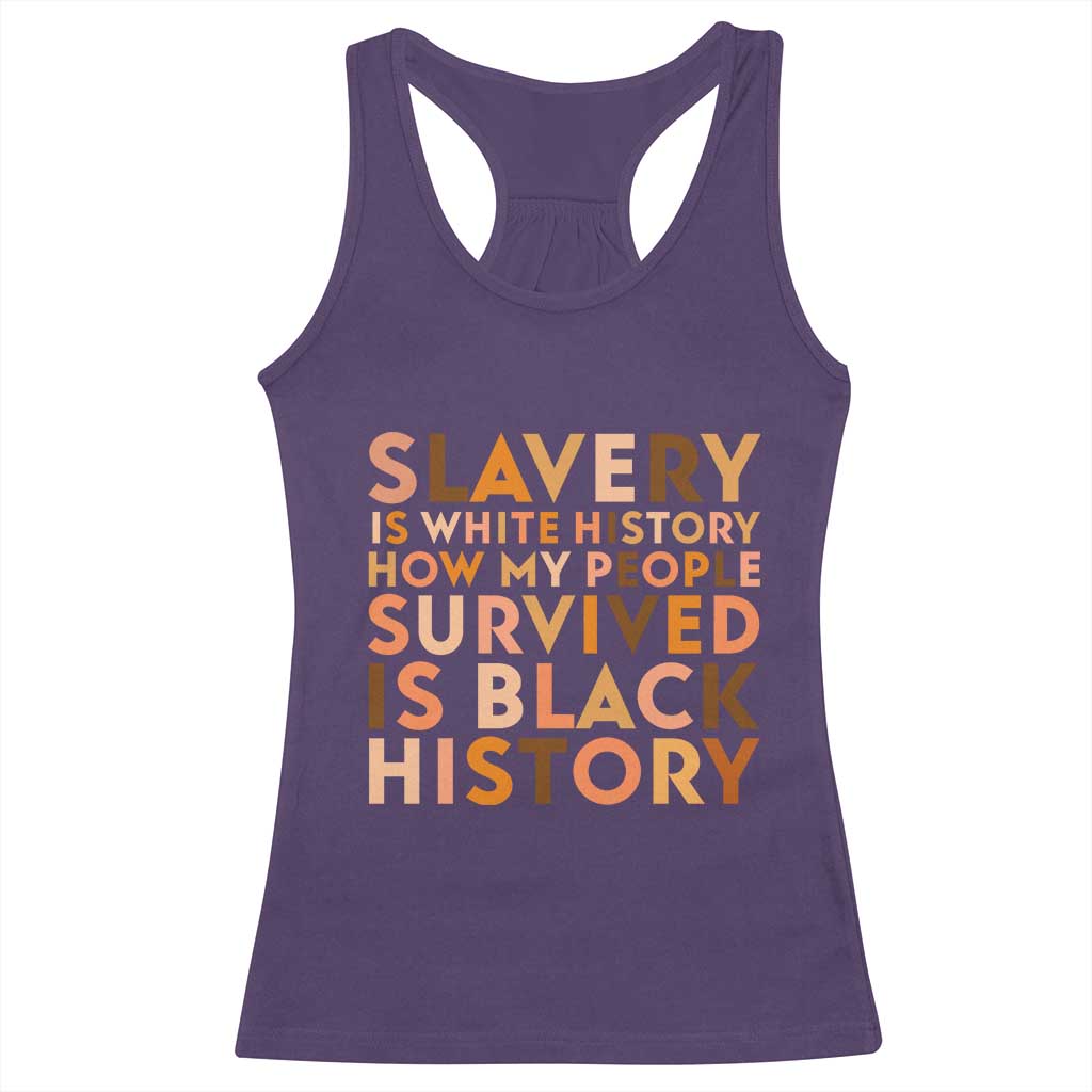 Black History Melanin Racerback Tank Top Slavery Is White History How My People Survived Is Black History - Wonder Print Shop