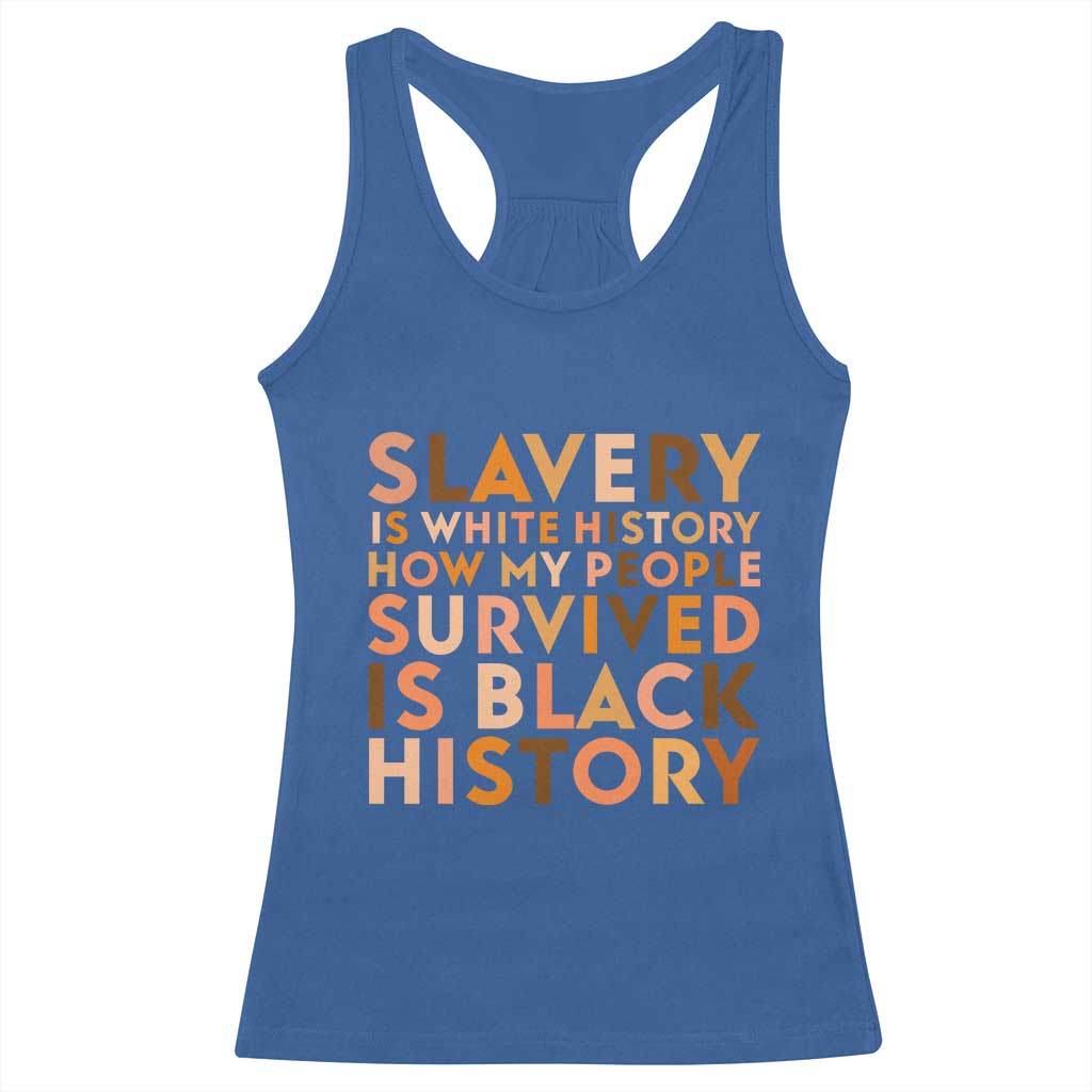 Black History Melanin Racerback Tank Top Slavery Is White History How My People Survived Is Black History - Wonder Print Shop