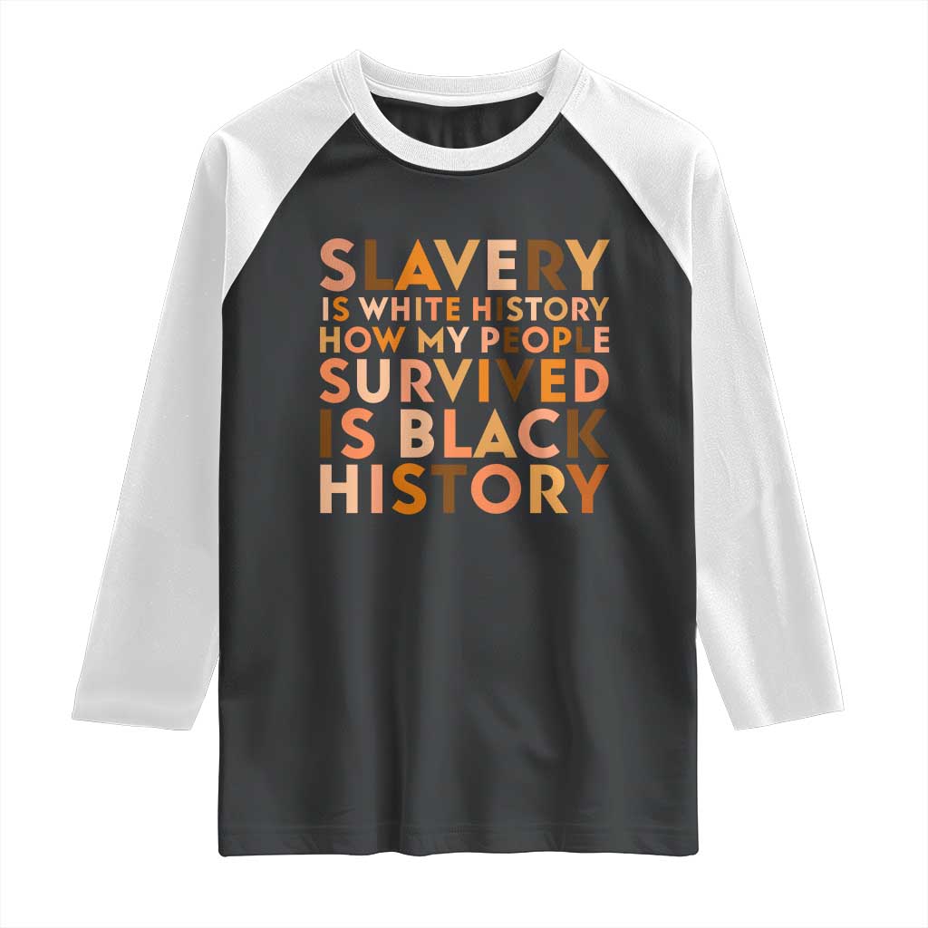 Black History Melanin Raglan Shirt Slavery Is White History How My People Survived Is Black History - Wonder Print Shop