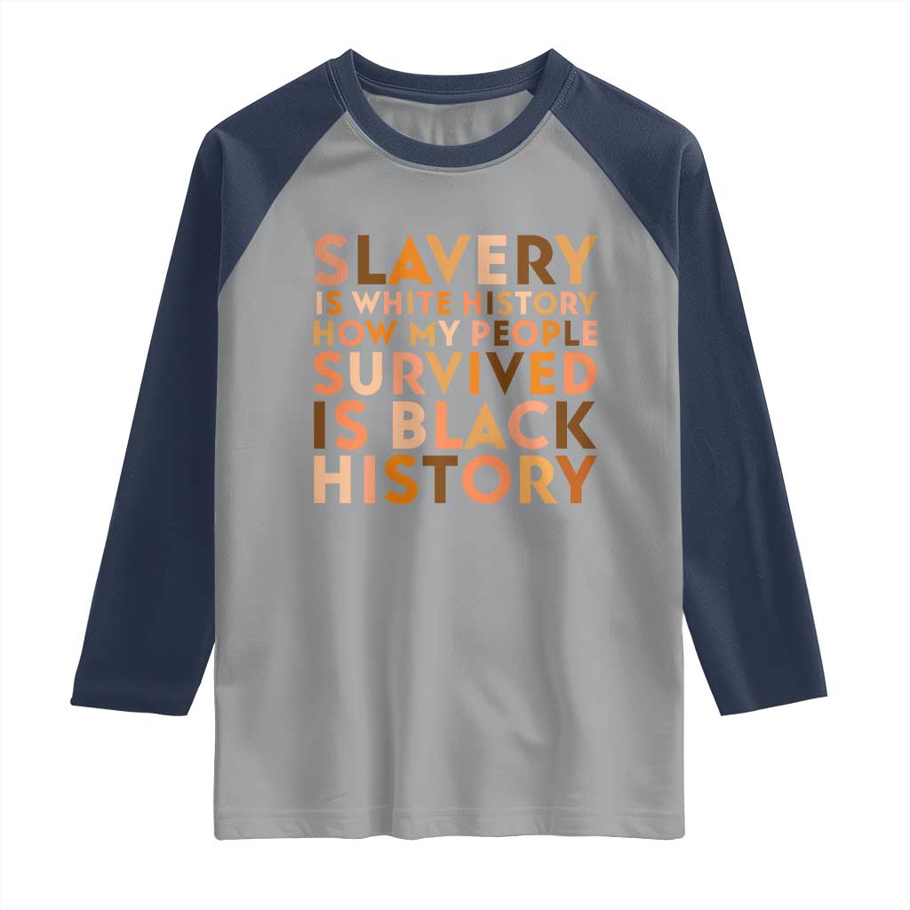 Black History Melanin Raglan Shirt Slavery Is White History How My People Survived Is Black History - Wonder Print Shop