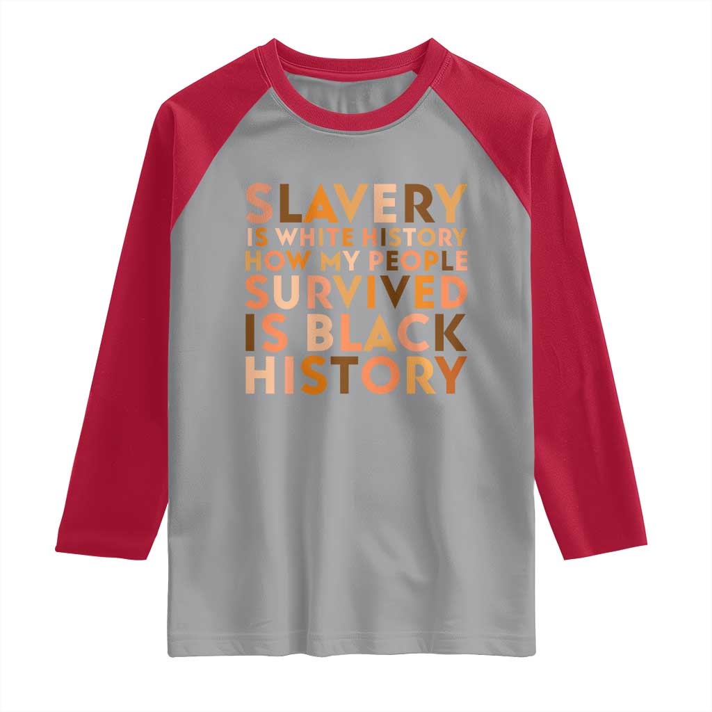 Black History Melanin Raglan Shirt Slavery Is White History How My People Survived Is Black History - Wonder Print Shop