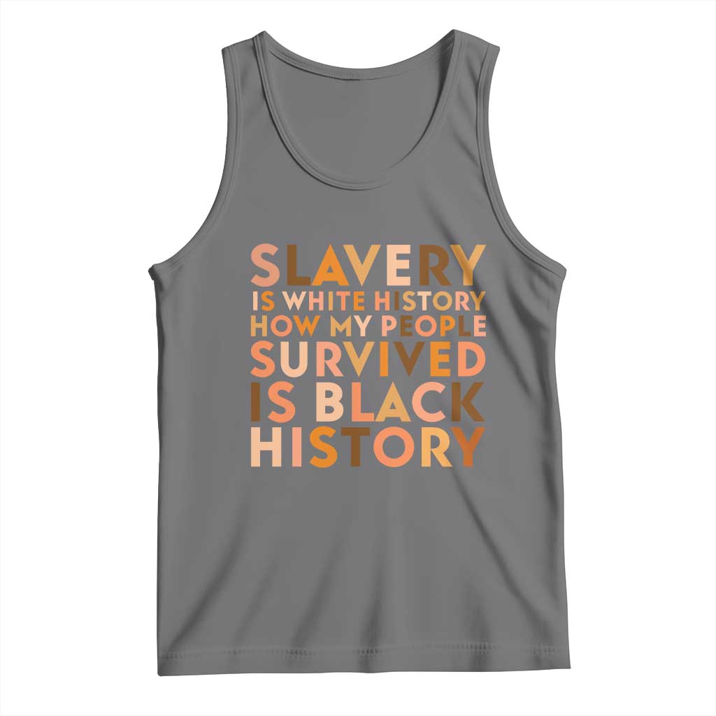Black History Melanin Tank Top Slavery Is White History How My People Survived Is Black History - Wonder Print Shop