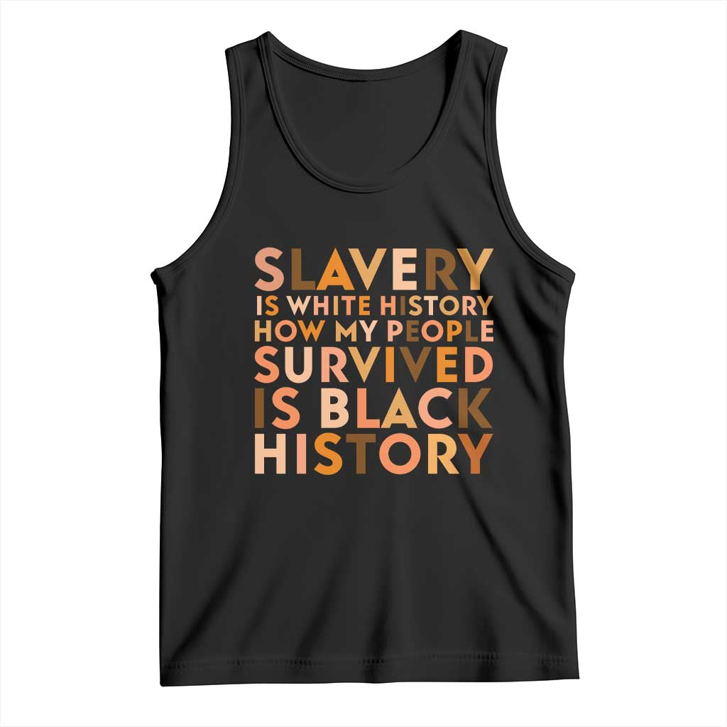 Black History Melanin Tank Top Slavery Is White History How My People Survived Is Black History - Wonder Print Shop