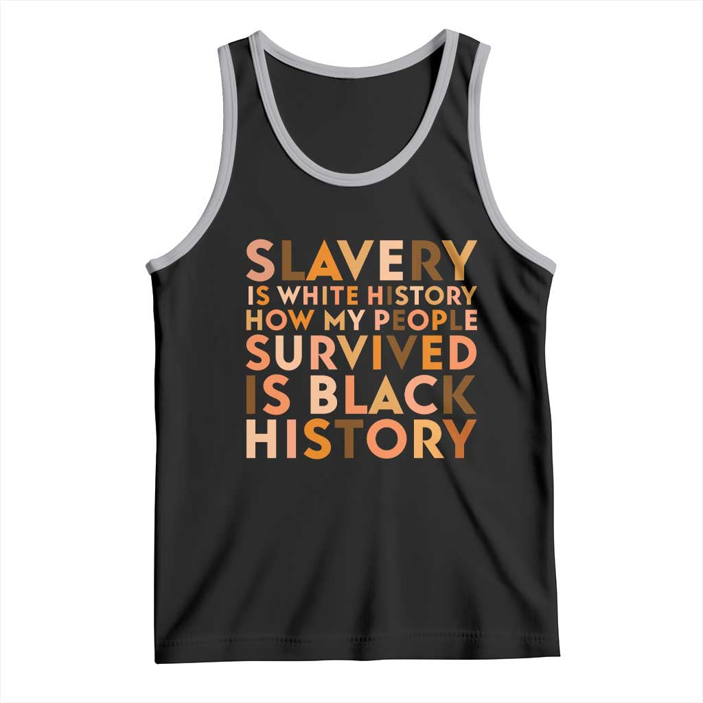 Black History Melanin Tank Top Slavery Is White History How My People Survived Is Black History - Wonder Print Shop