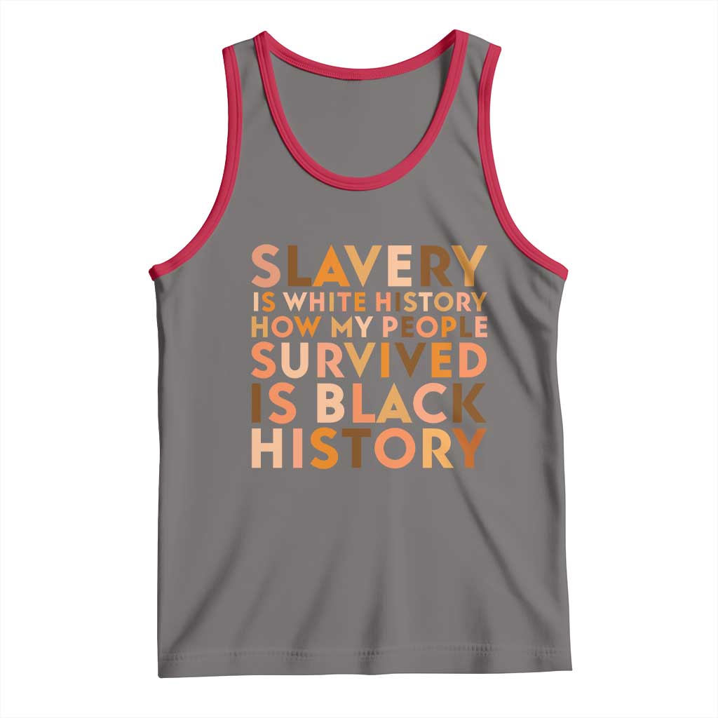 Black History Melanin Tank Top Slavery Is White History How My People Survived Is Black History - Wonder Print Shop