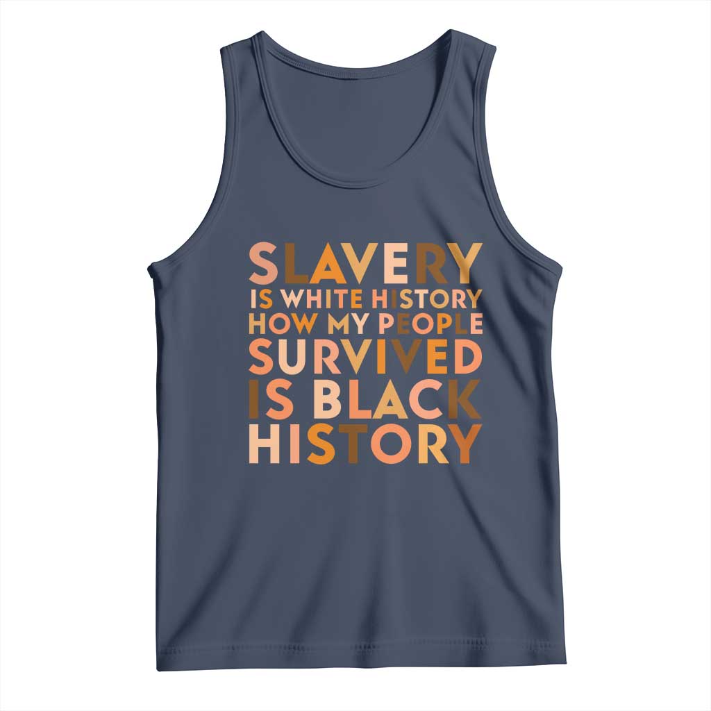 Black History Melanin Tank Top Slavery Is White History How My People Survived Is Black History - Wonder Print Shop