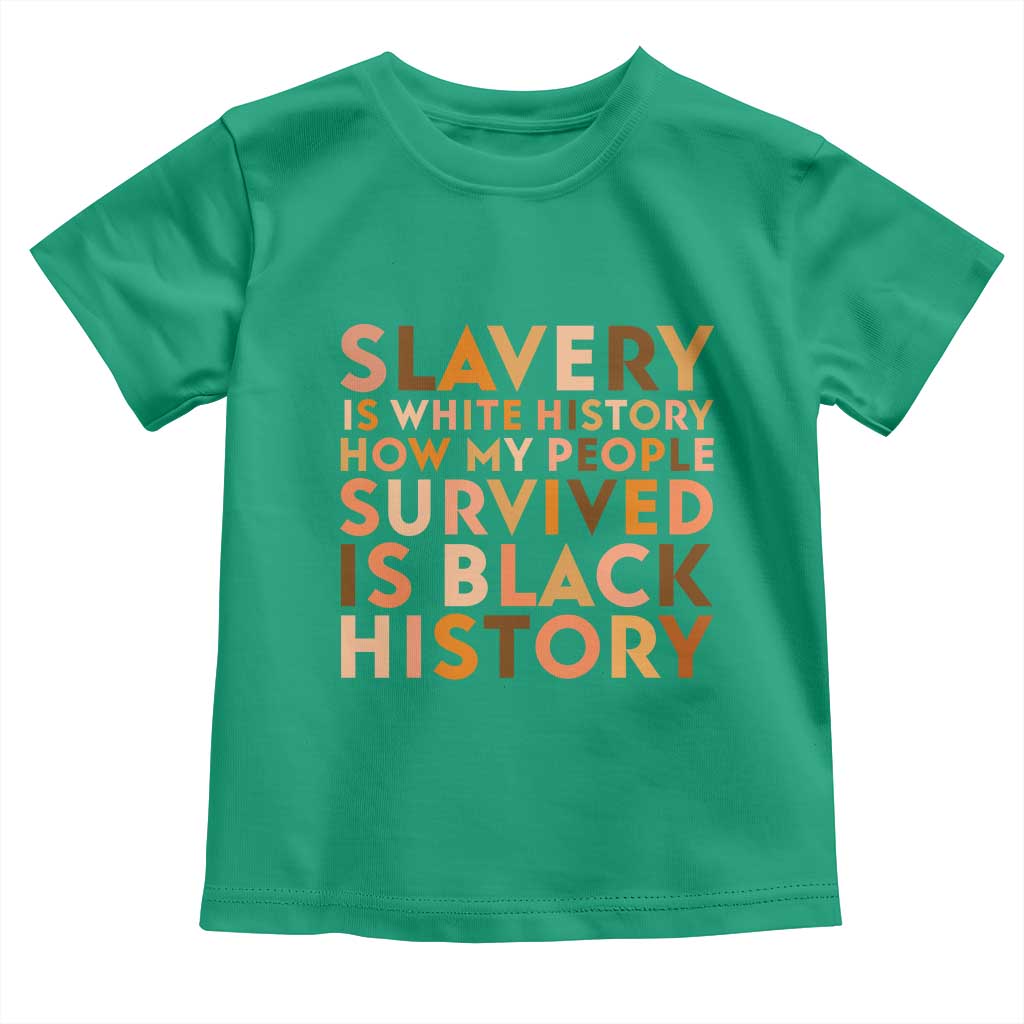 Black History Melanin Toddler T Shirt Slavery Is White History How My People Survived Is Black History - Wonder Print Shop