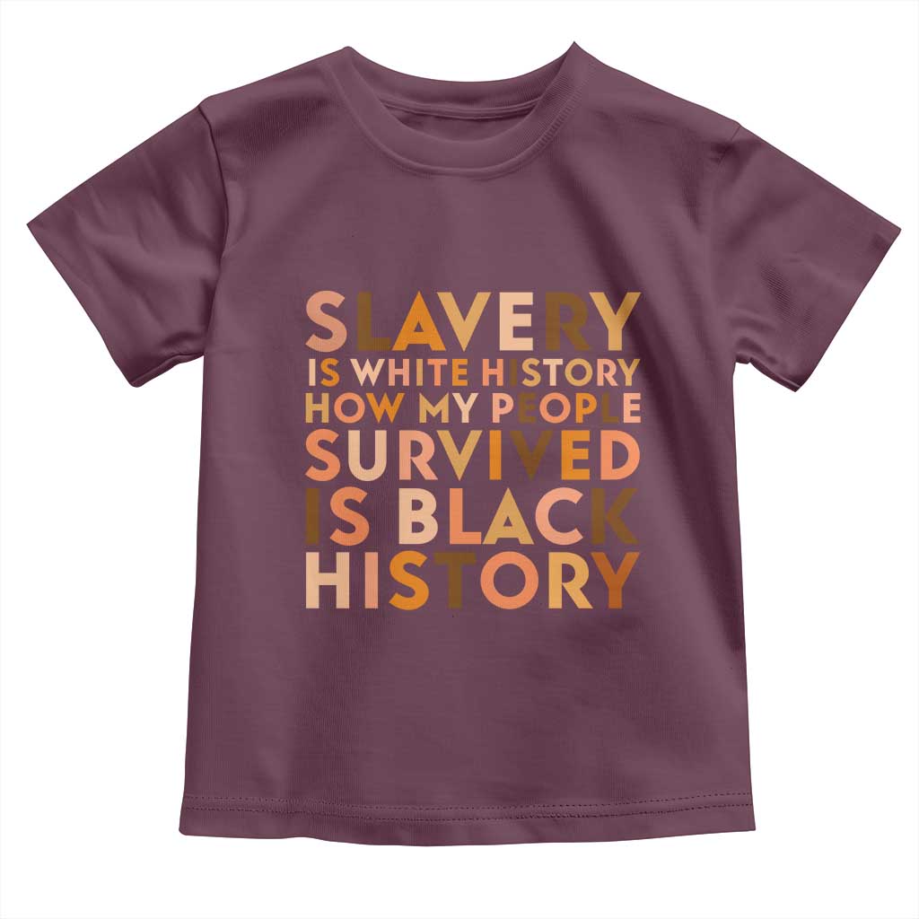 Black History Melanin Toddler T Shirt Slavery Is White History How My People Survived Is Black History - Wonder Print Shop