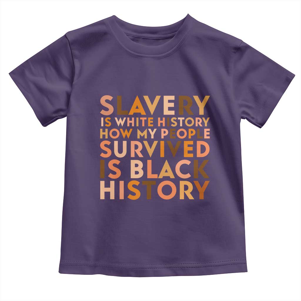 Black History Melanin Toddler T Shirt Slavery Is White History How My People Survived Is Black History - Wonder Print Shop