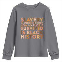 Black History Melanin Youth Sweatshirt Slavery Is White History How My People Survived Is Black History - Wonder Print Shop