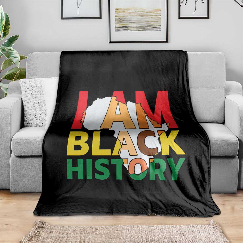 Black History Month African American Throw Blanket I Am Black History - Wonder Print Shop