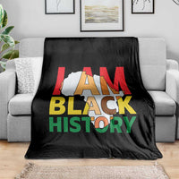 Black History Month African American Throw Blanket I Am Black History - Wonder Print Shop