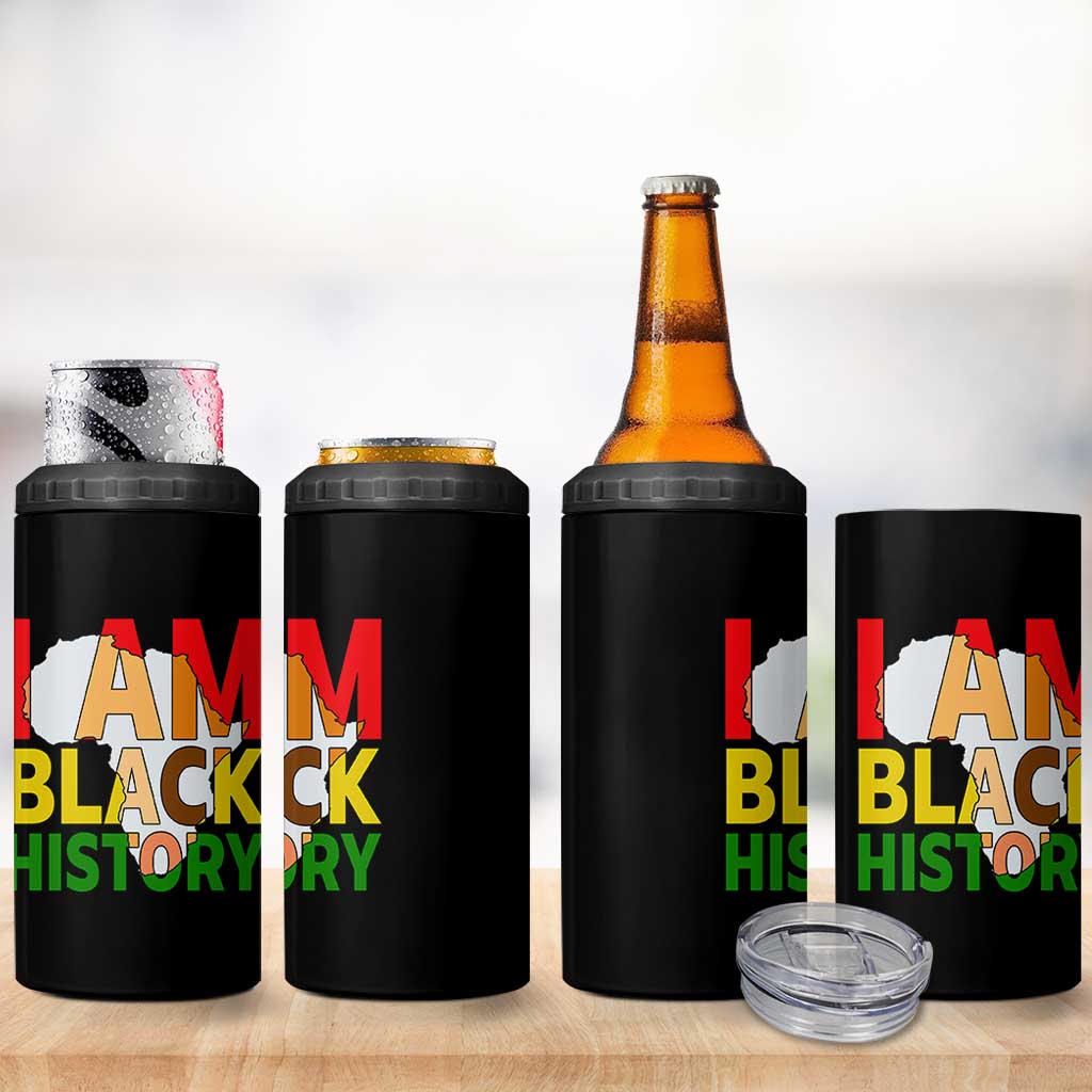 Black History Month African American 4 in 1 Can Cooler Tumbler I Am Black History - Wonder Print Shop