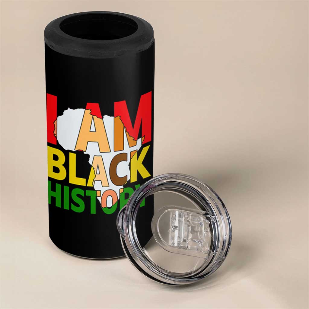 Black History Month African American 4 in 1 Can Cooler Tumbler I Am Black History - Wonder Print Shop