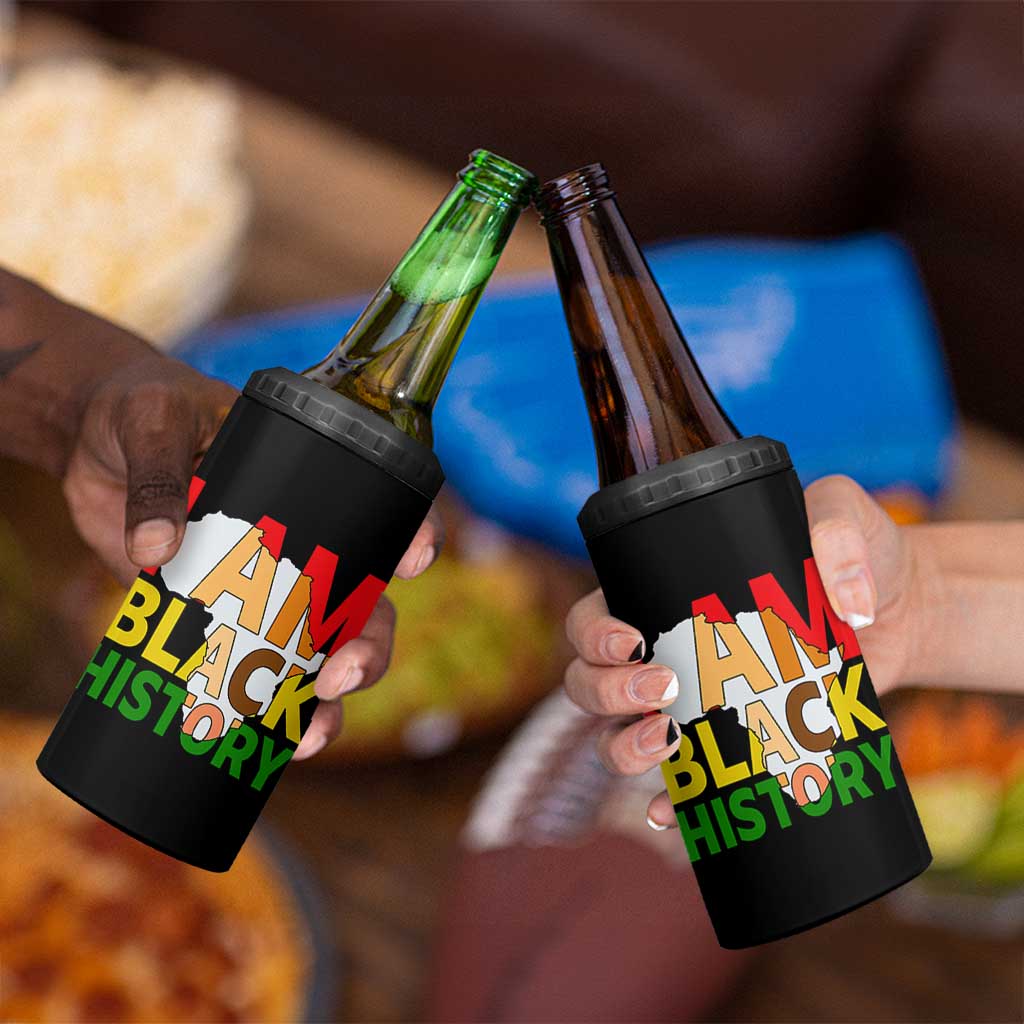 Black History Month African American 4 in 1 Can Cooler Tumbler I Am Black History - Wonder Print Shop