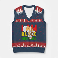 Black History Month African American V-Neck Knit Sweater Vest I Am Black History - Wonder Print Shop