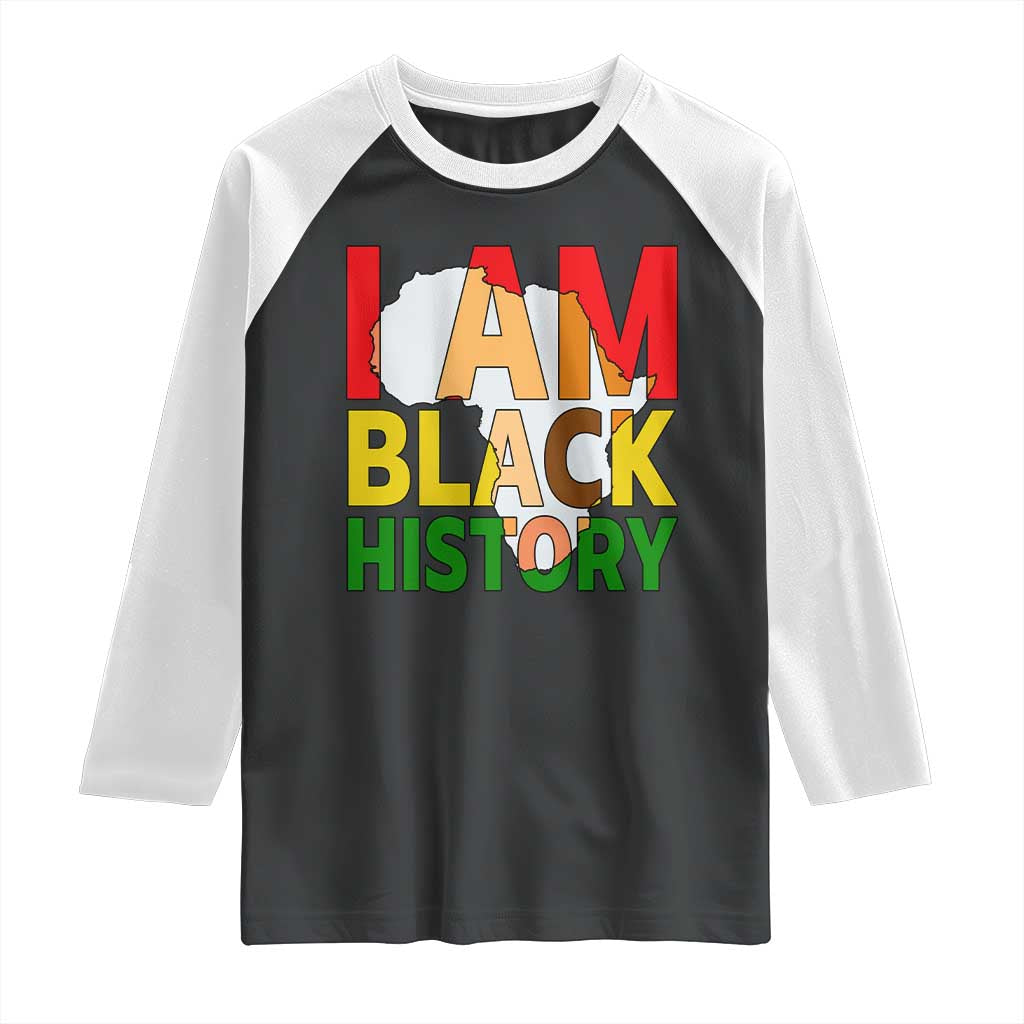 Black History Month African American Raglan Shirt I Am Black History - Wonder Print Shop