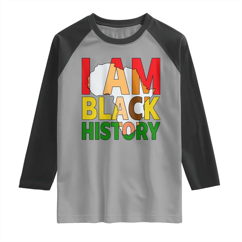 Black History Month African American Raglan Shirt I Am Black History - Wonder Print Shop