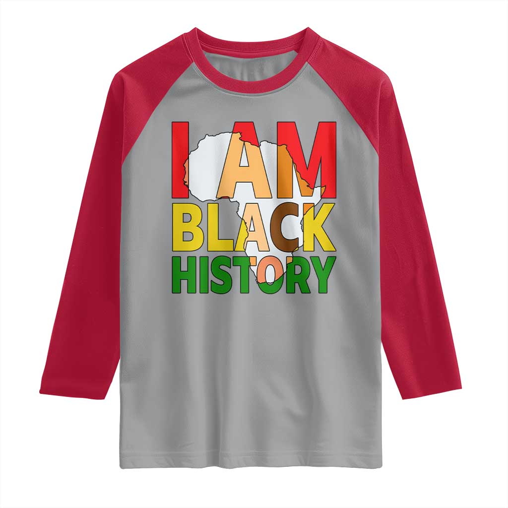 Black History Month African American Raglan Shirt I Am Black History - Wonder Print Shop