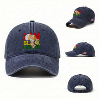 Black History Month African American Washed Cotton Baseball Cap I Am Black History