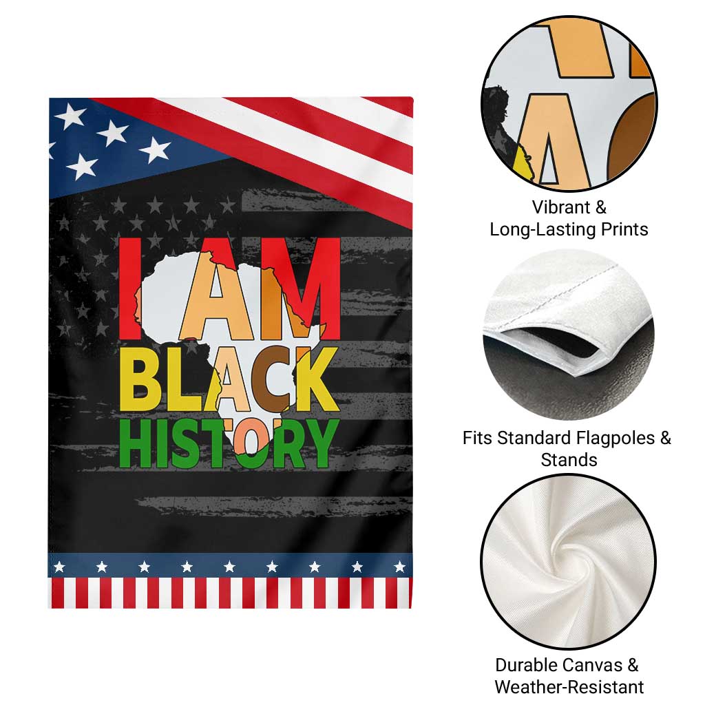 Black History Month African American Garden Flag I Am Black History