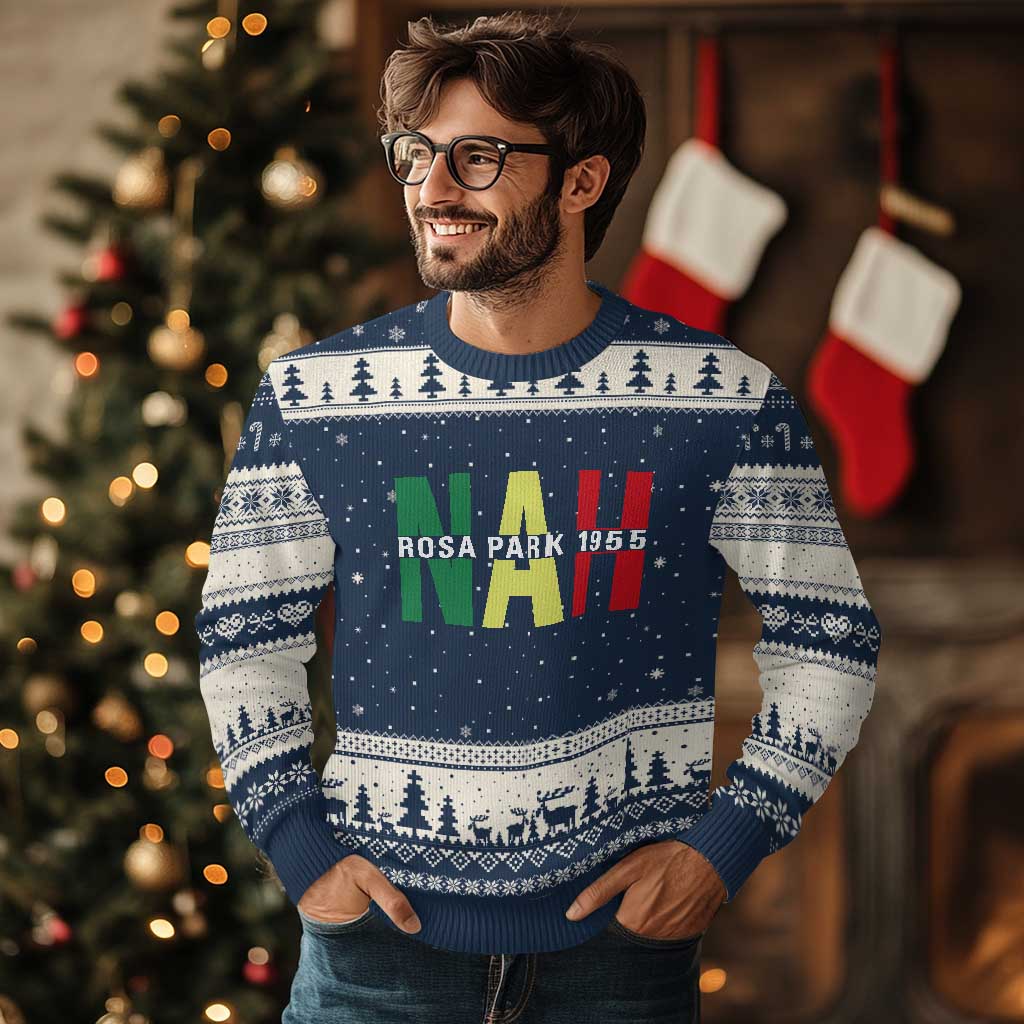 Nah Rosa Parks Quote Ugly Christmas Sweater Black Movement Protest - Wonder Print Shop