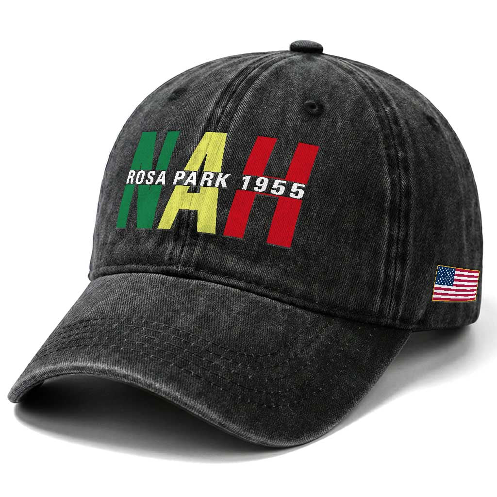 Nah Rosa Parks Quote Washed Cotton Baseball Cap Black Movement Protest