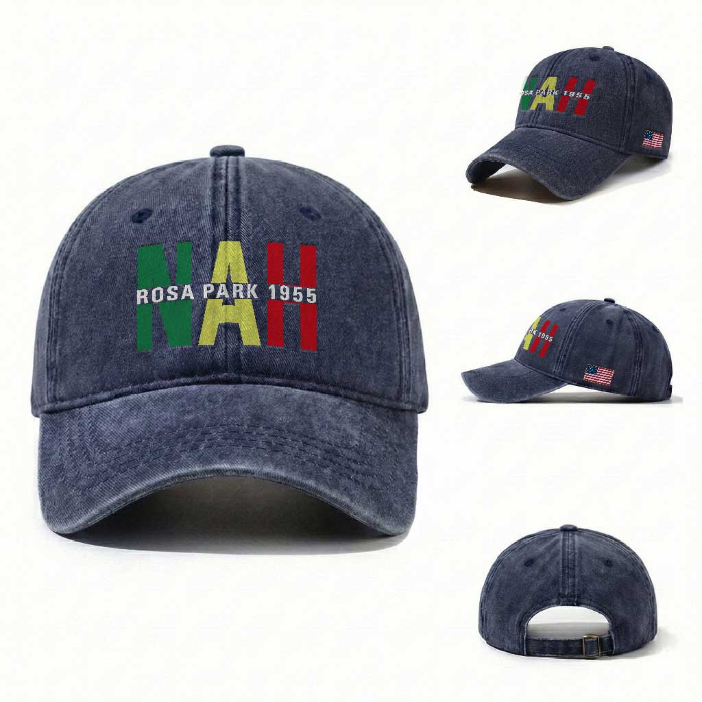 Nah Rosa Parks Quote Washed Cotton Baseball Cap Black Movement Protest
